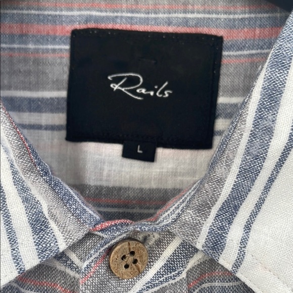 Rails Carson Casual Button Down Linen Shirt Large - Picture 3 of 17